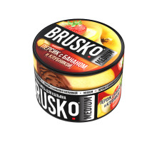 Бестабачная смесь BRUSKO - ПЕРСИК С БАНАНОМ И КЛУБНИКОЙ (MEDIUM) - 50 ГР