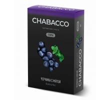 Бестабачная смесь CHABACCO BLUEBERRY MINT (ЧЕРНИКА С МЯТОЙ) 50 ГР STRONG