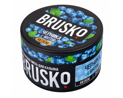 Бестабачная смесь BRUSKO - ЧЕРНИКА С МЯТОЙ (MEDIUM) - 250 ГР - Черника Мята 