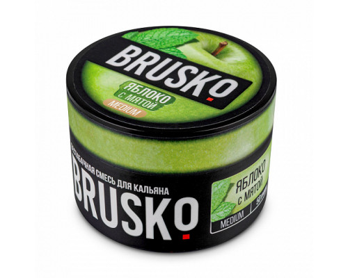 Бестабачная смесь BRUSKO - ЯБЛОКО С МЯТОЙ (MEDIUM) - 50 ГР - Яблоко Мята 