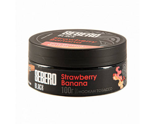 Табак для кальяна Sebero Black Strawberry Banana  (Себеро Блэк - Клубника, Банан) - 100 гр